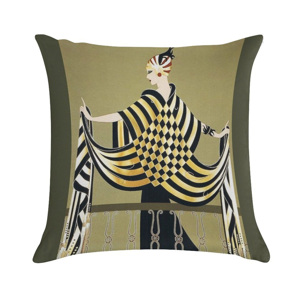 LADY OF THE CHESS Art Deco Beauty Fashion Soft Shrink-Resistant Throw Pillow