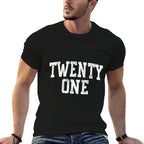 Twenty One Minimalist 21st Birthday Design 21-Year-Old  High-quality Stitching T-Shirt