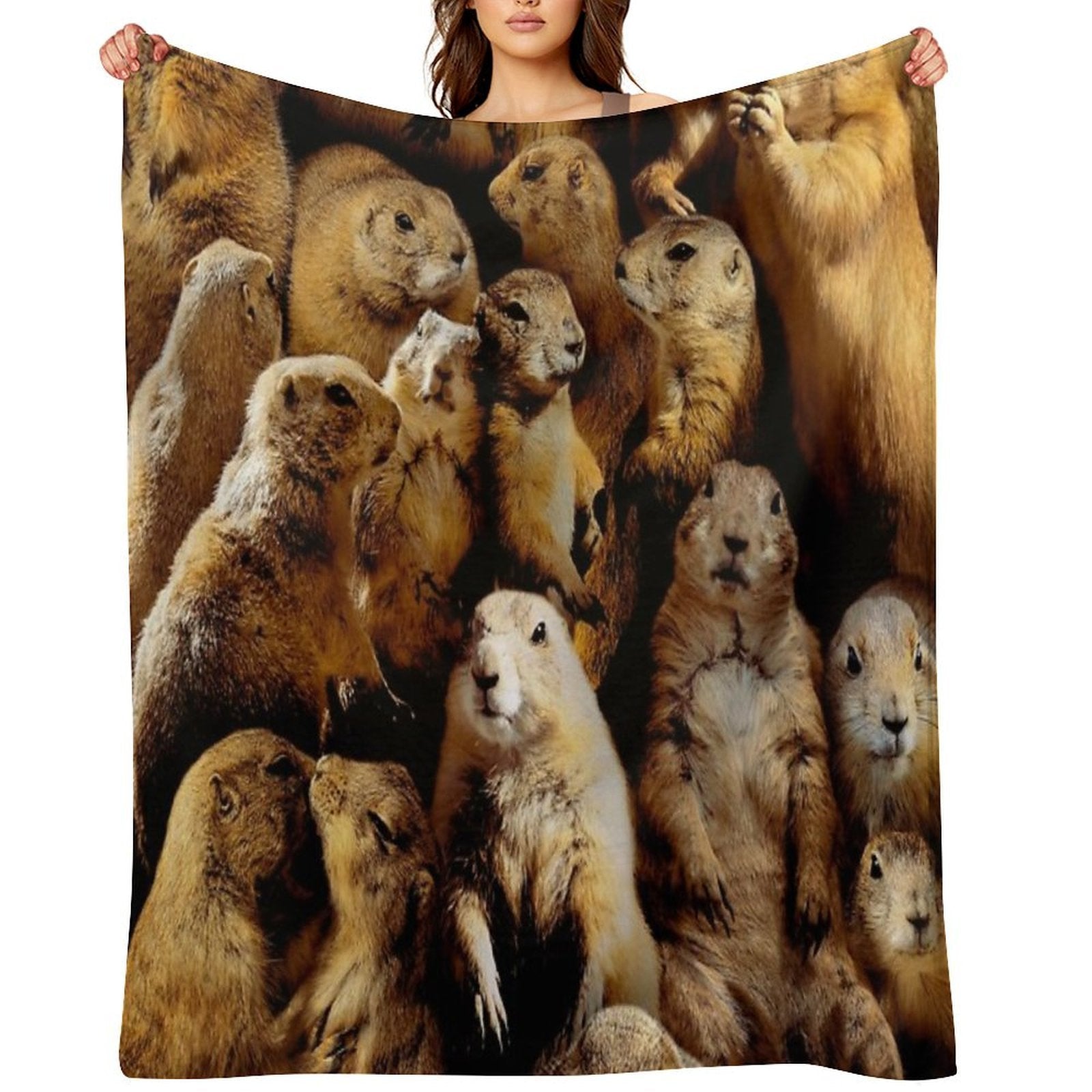Prairie Dogs Wrinkle-free Throw Blanket