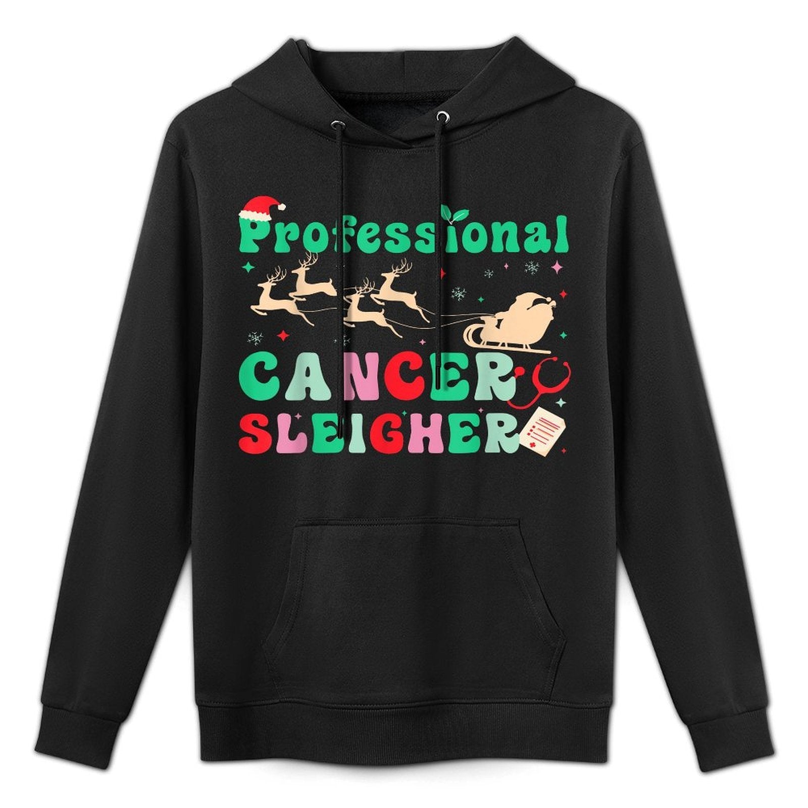 Groovy Professional Cancer Sleigher Oncology Nurse Christmas Shape Retention Hoodie