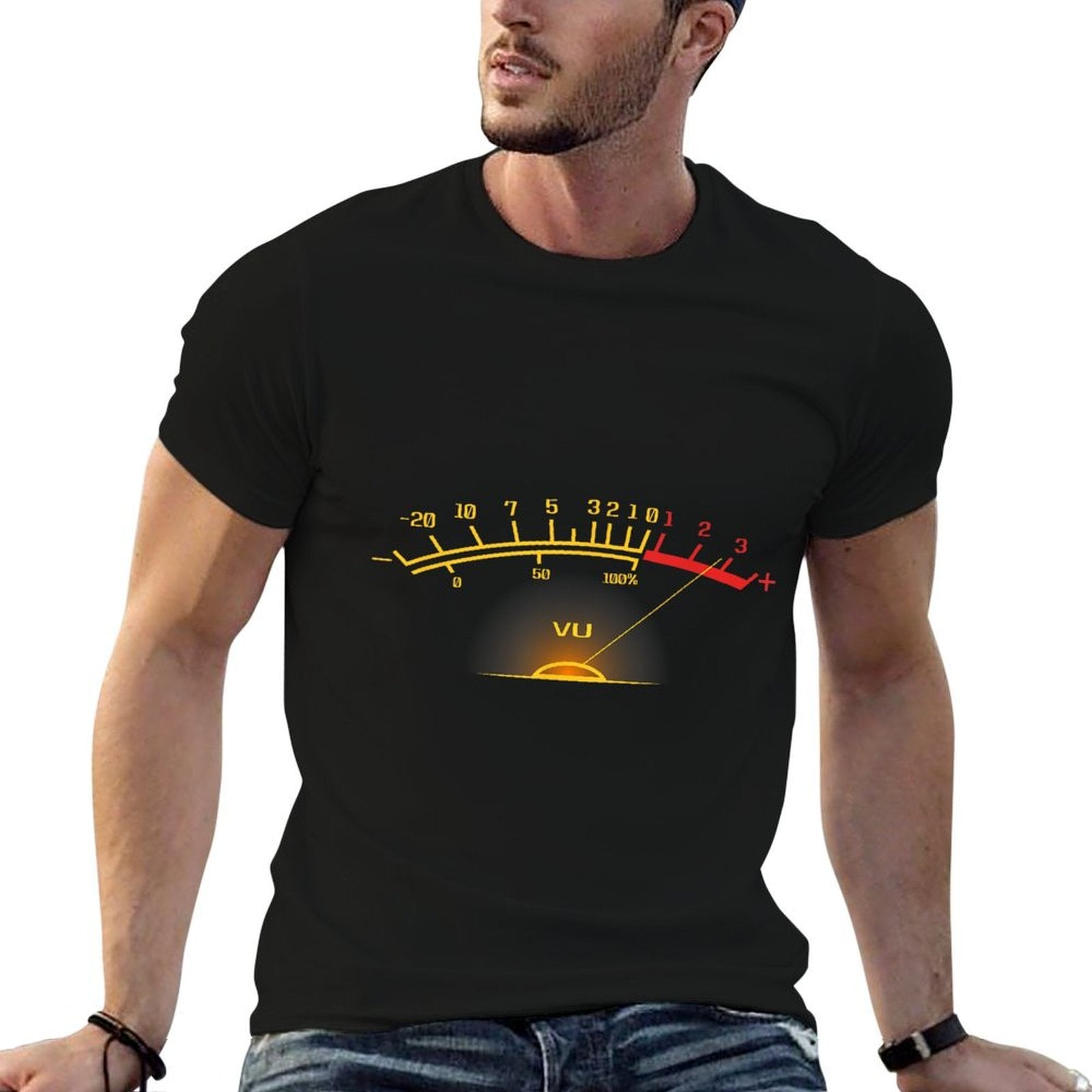 Retro VU Meter Hi-Fi Funny Stereo Sound Audio Engineer  Vintage-inspired T-Shirt
