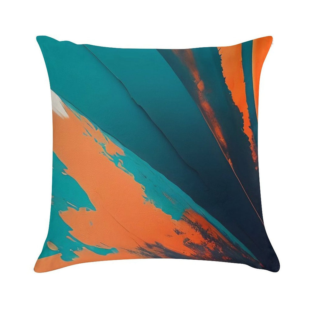 Orange And Teal Abstract 1 Big Soft Decorative Cover Throw Pillow