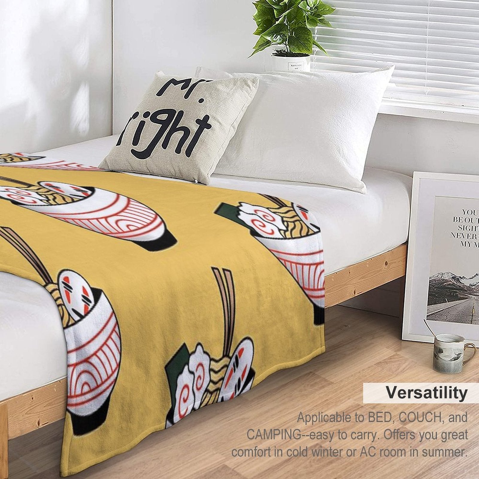 No Face Ramen Anti-pilling Throw Blanket