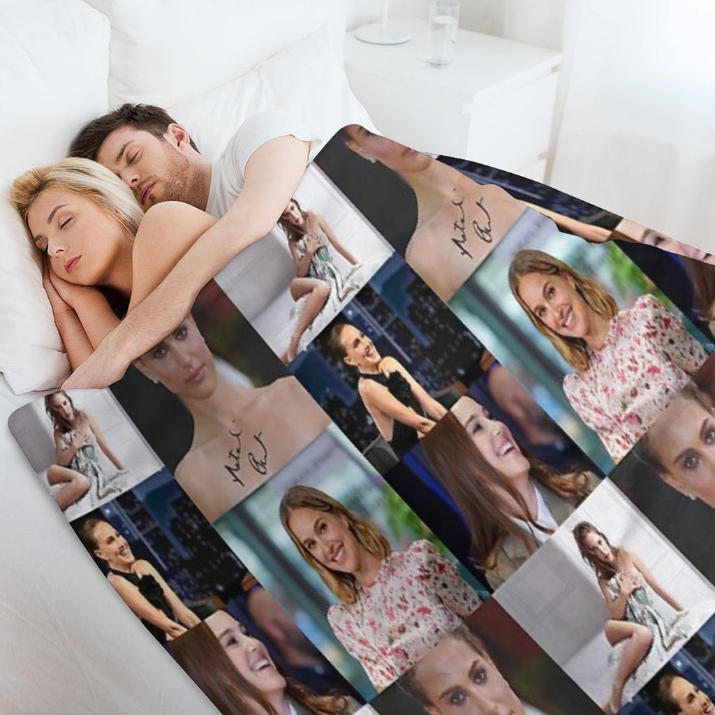 Natalie Portman Signed Velvety-soft Throw Blanket