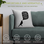 Blackbird Soft Short Plush Fabric Throw Pillow