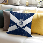Saltire Scottish Flag And Scottish Thistle Soft Durable Construction Throw Pillow