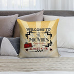 Movie Theater  Admit One Ticket  Cinema Pillow-Red Soft Anti-Pilling Throw Pillow