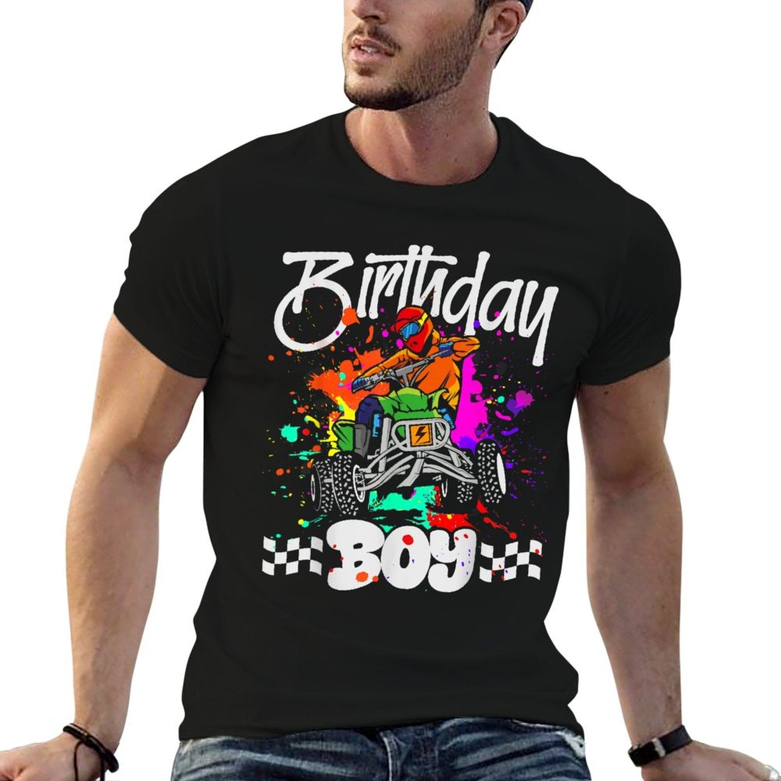 ATV Birthday Kids Boy 4 Wheeler Quad ATV Birthday Party  Cotton T-Shirt