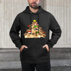 Pug Dogs Tree Christmas Sweater Xmas Pet Animal Dog Gifts for Men Women Kids Pilling-Resistant Hoodie