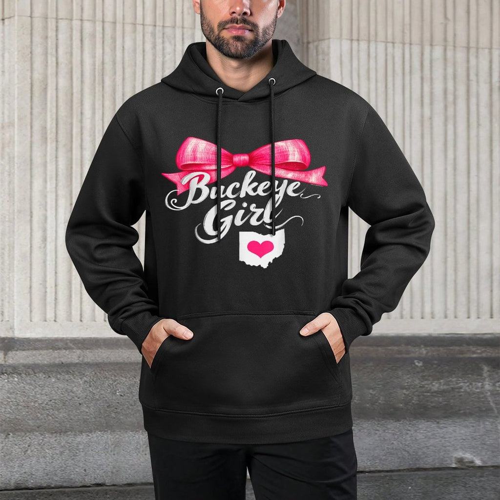 Buckeye Girl Ohio Home Heart State Pink Kids Girls Womens Unisex Design Hoodie