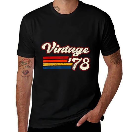 Retro Vintage 78 44 Years Old 44th Birthday Since 1978  Cotton T-Shirt