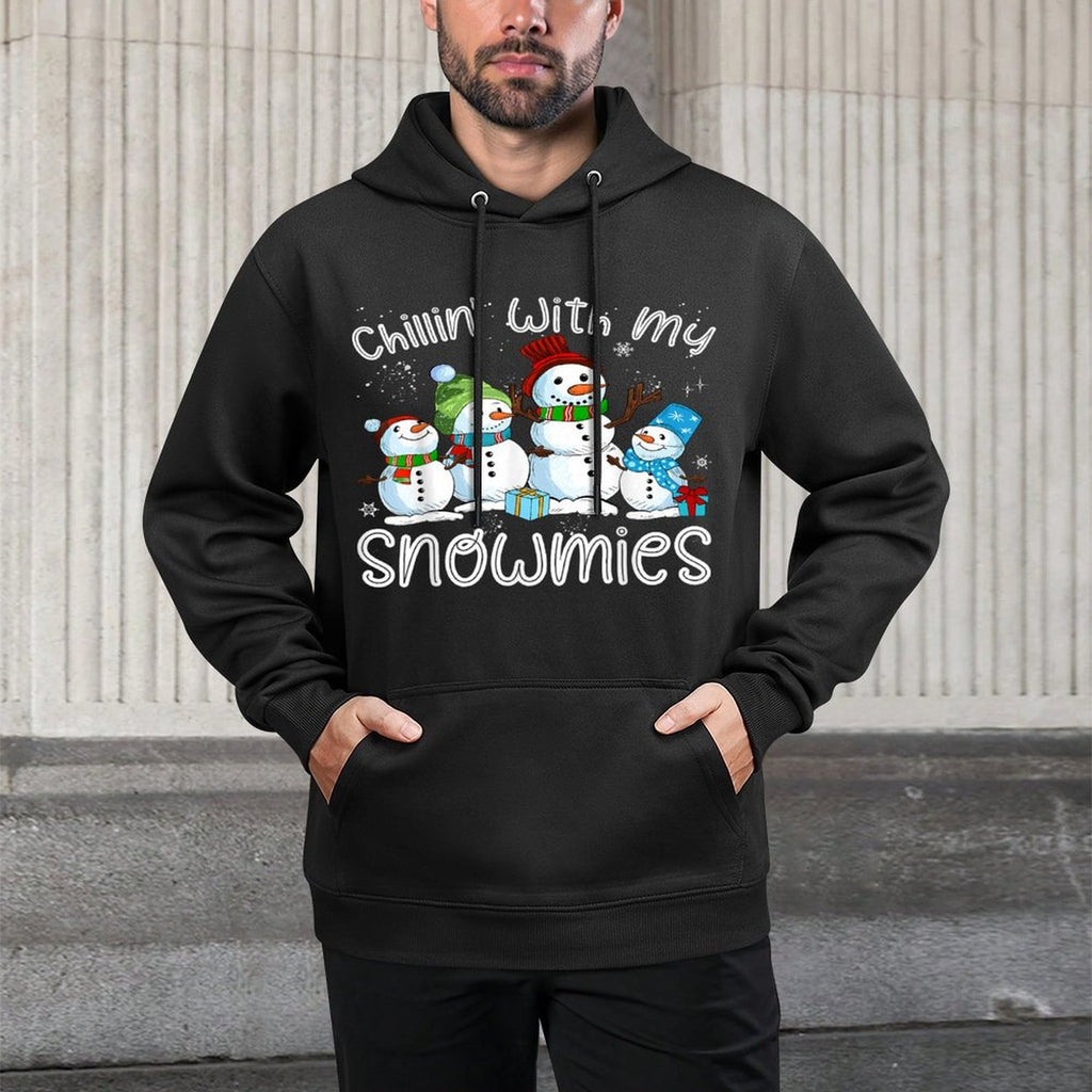 Chillin With My Snowmies Ugly Snowman Christmas Customizable Surface Hoodie