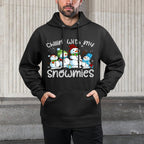 Chillin With My Snowmies Ugly Snowman Christmas Customizable Surface Hoodie