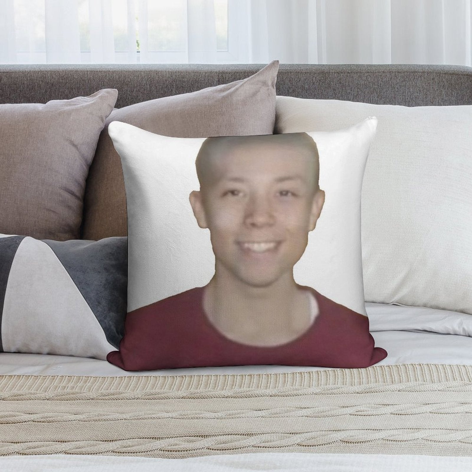 Bald Quackity Soft Decorative Cover Throw Pillow