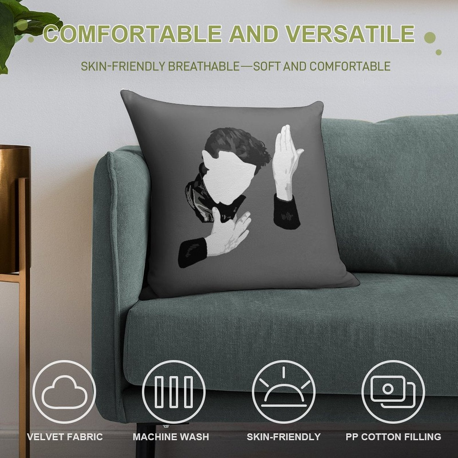 Herovid Soft Washable Throw Pillow