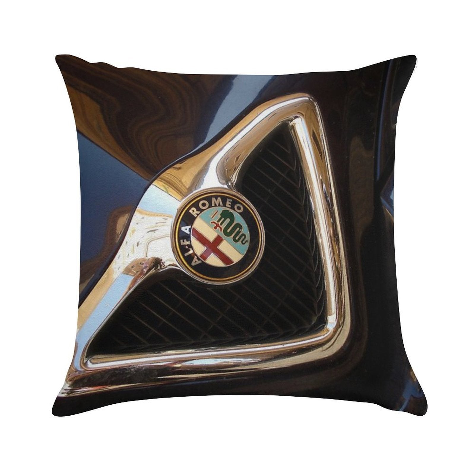Alpha Romeo Hood Ornament Soft Short Plush Fabric Throw Pillow