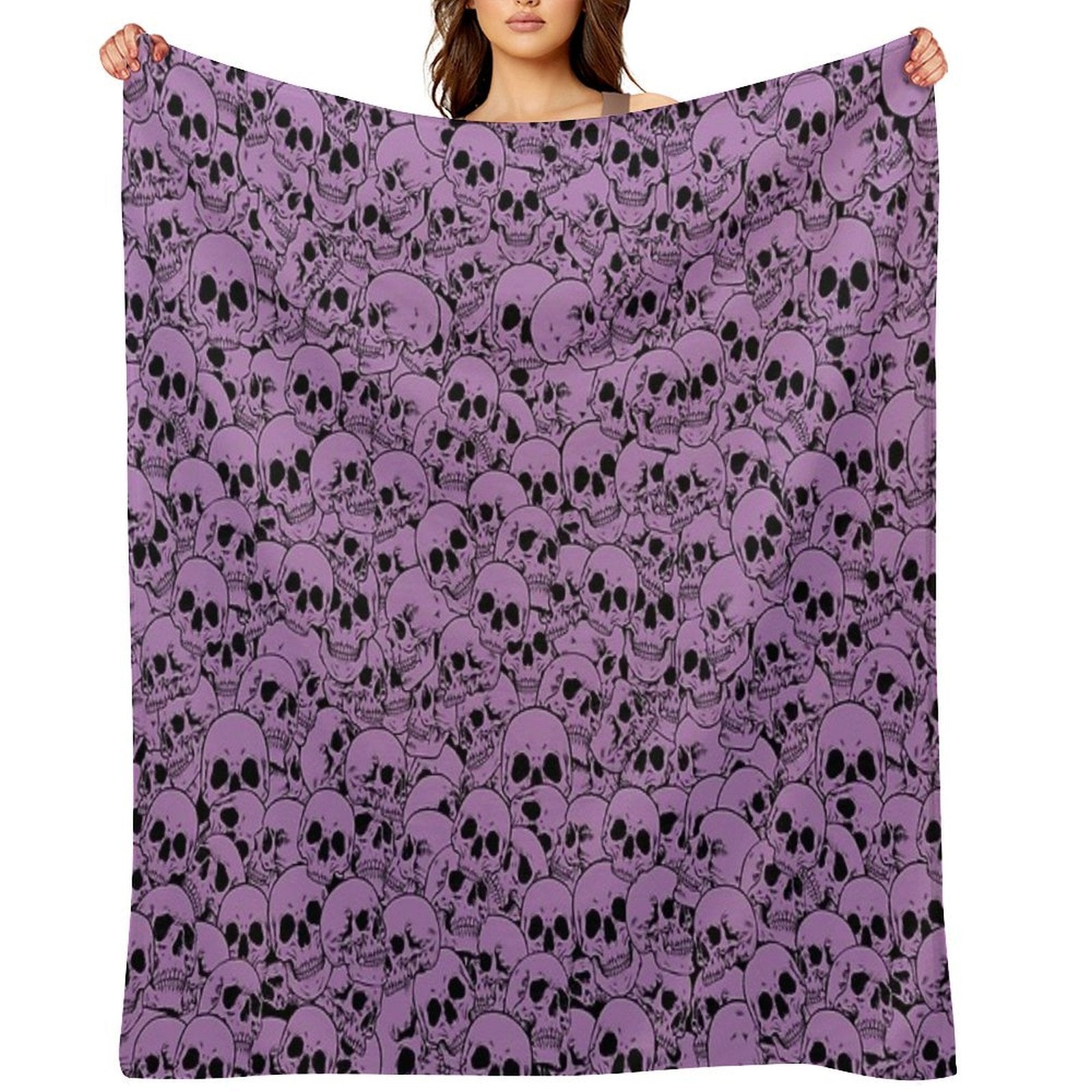 Purple Skulls Multi-functional Throw Blanket