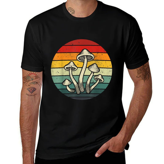 Vintage Retro Mushroom 80s 90s Mushroom Lovers Funny Food  Breathable T-Shirt
