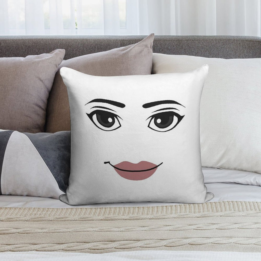 The Woman Face Soft Short Plush Fabric Throw Pillow