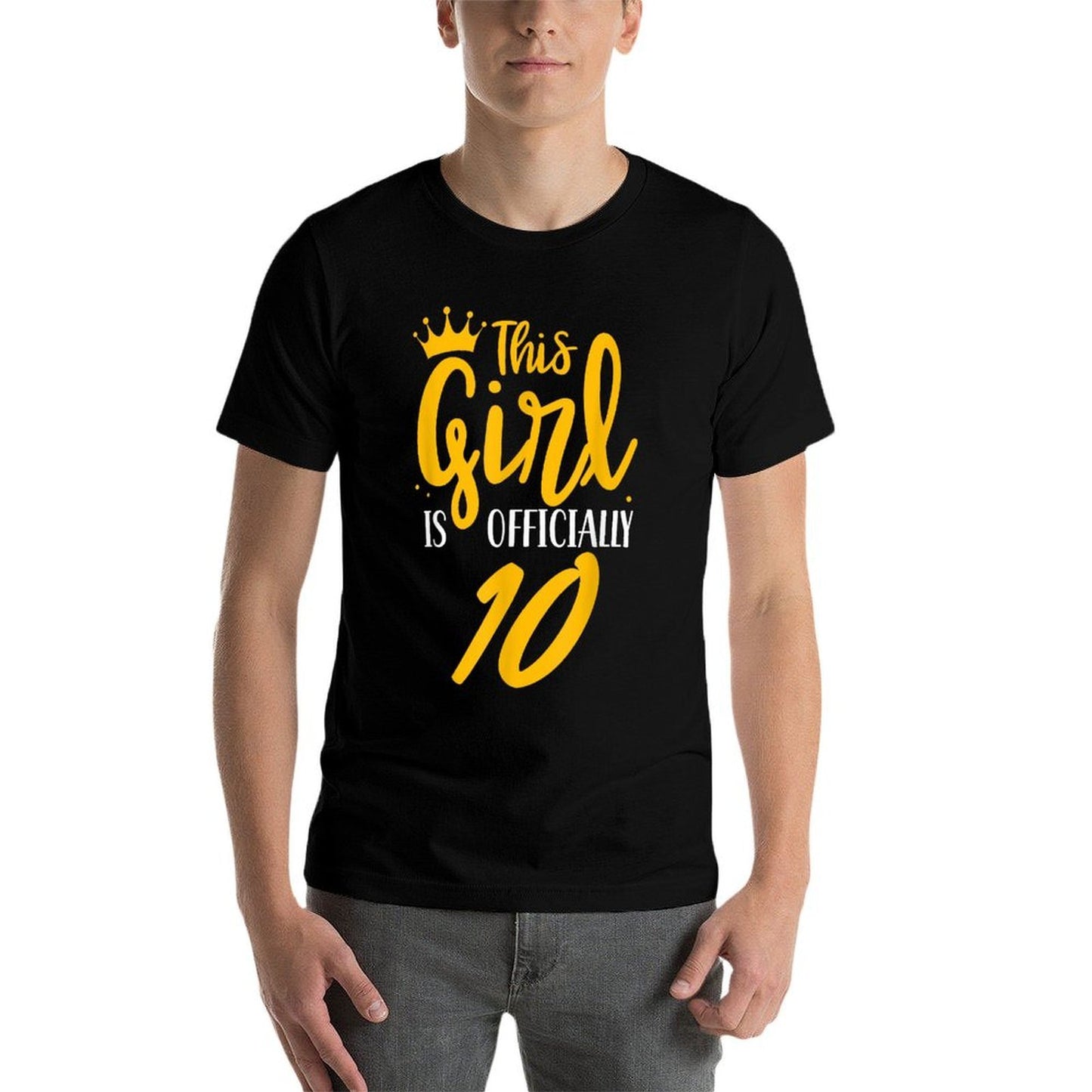 This Girl Is Officially 10 Years Birthday Old Age Her Ten  Summer-ready Fabric T-Shirt