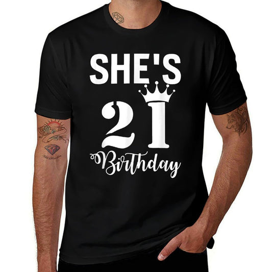 She's 21 Birthday Cute 21st Birthday  Moisture-wicking T-Shirt