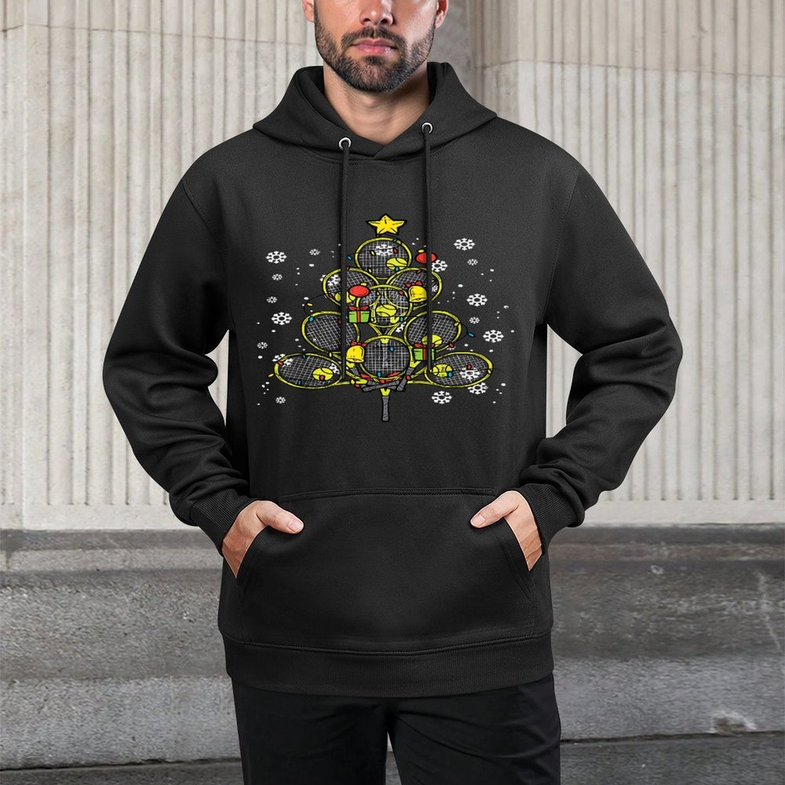 Tennis Christmas Tree Xmas Player Boys Girls Men Women Kids Layering Staple Hoodie