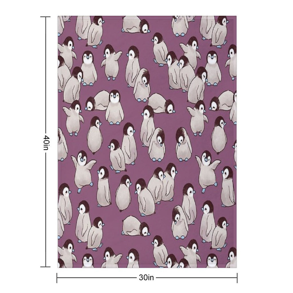 Penguin Pattern Sustainable Throw Blanket