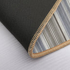 Blue Grey Tan Stripes  Slip-Resistant Bath Mat
