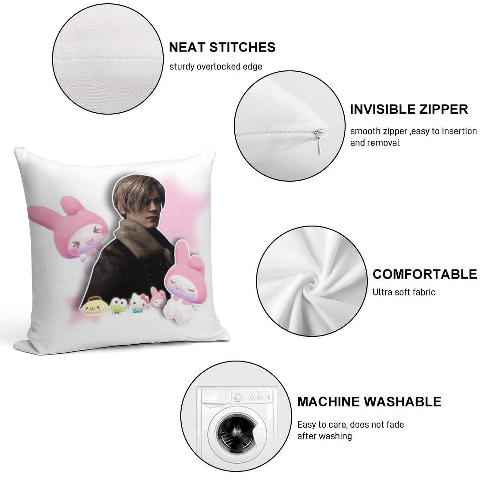 Leon Kennedy Soft Warmth Comfort Throw Pillow