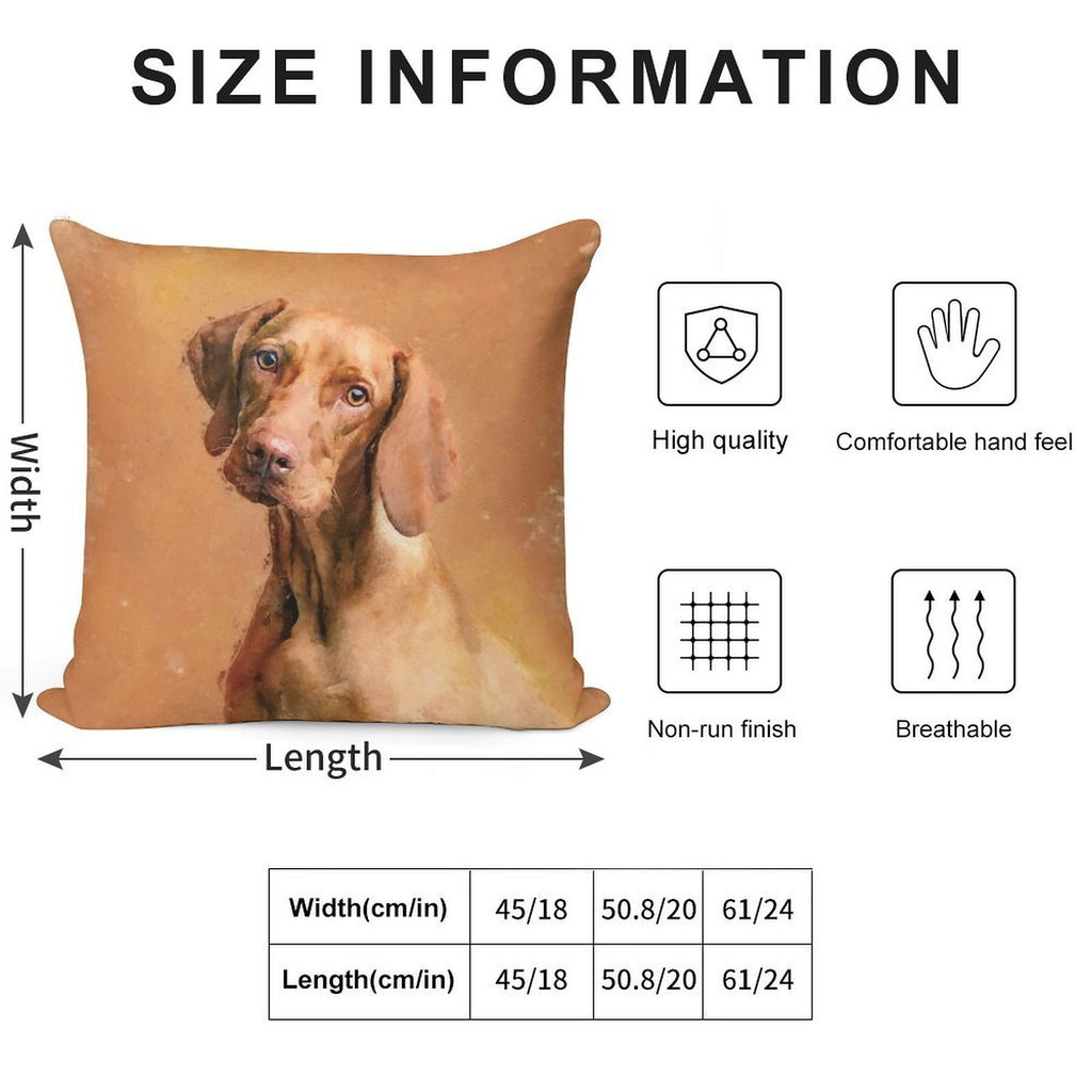 Hungarian Vizsla Dog Art Soft Reinforced Edging Throw Pillow