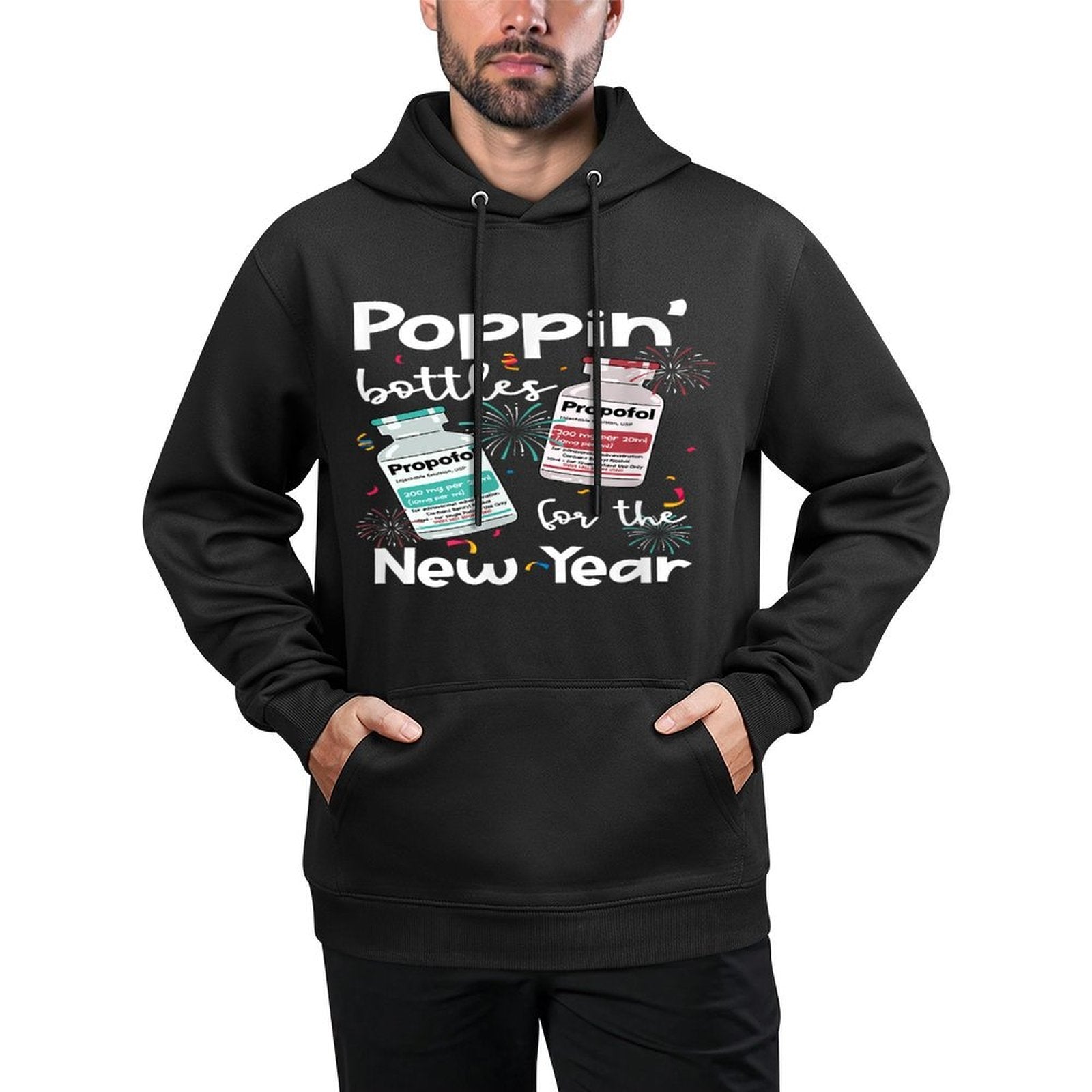 ICU Nurses New Year Eve Outfits Poppin Bottles PICU ER Nurse All-Day Comfort Hoodie
