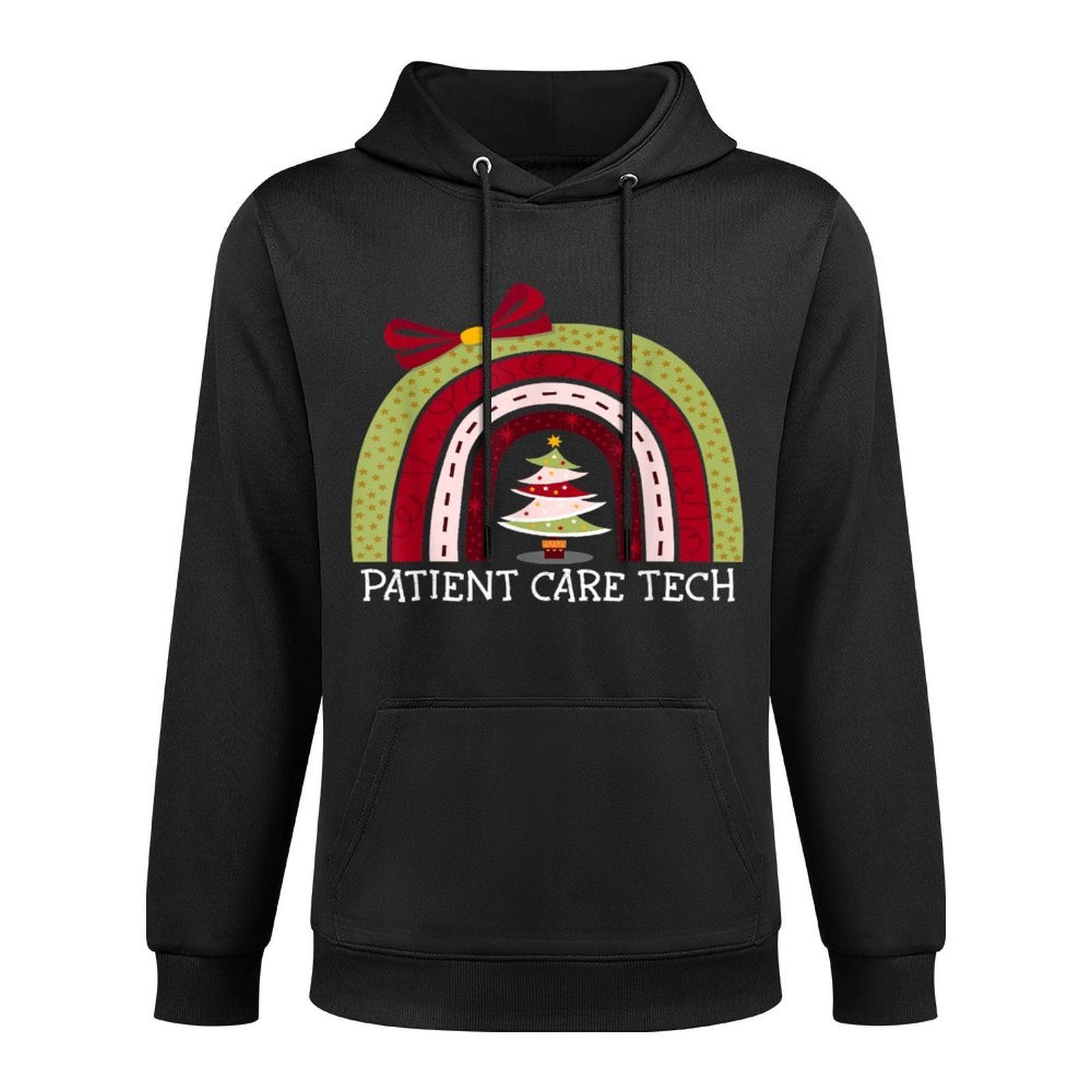 Merry Christmas Patient Care Tech Rainbow Funny Xmas Tree Relaxed Fit Hoodie