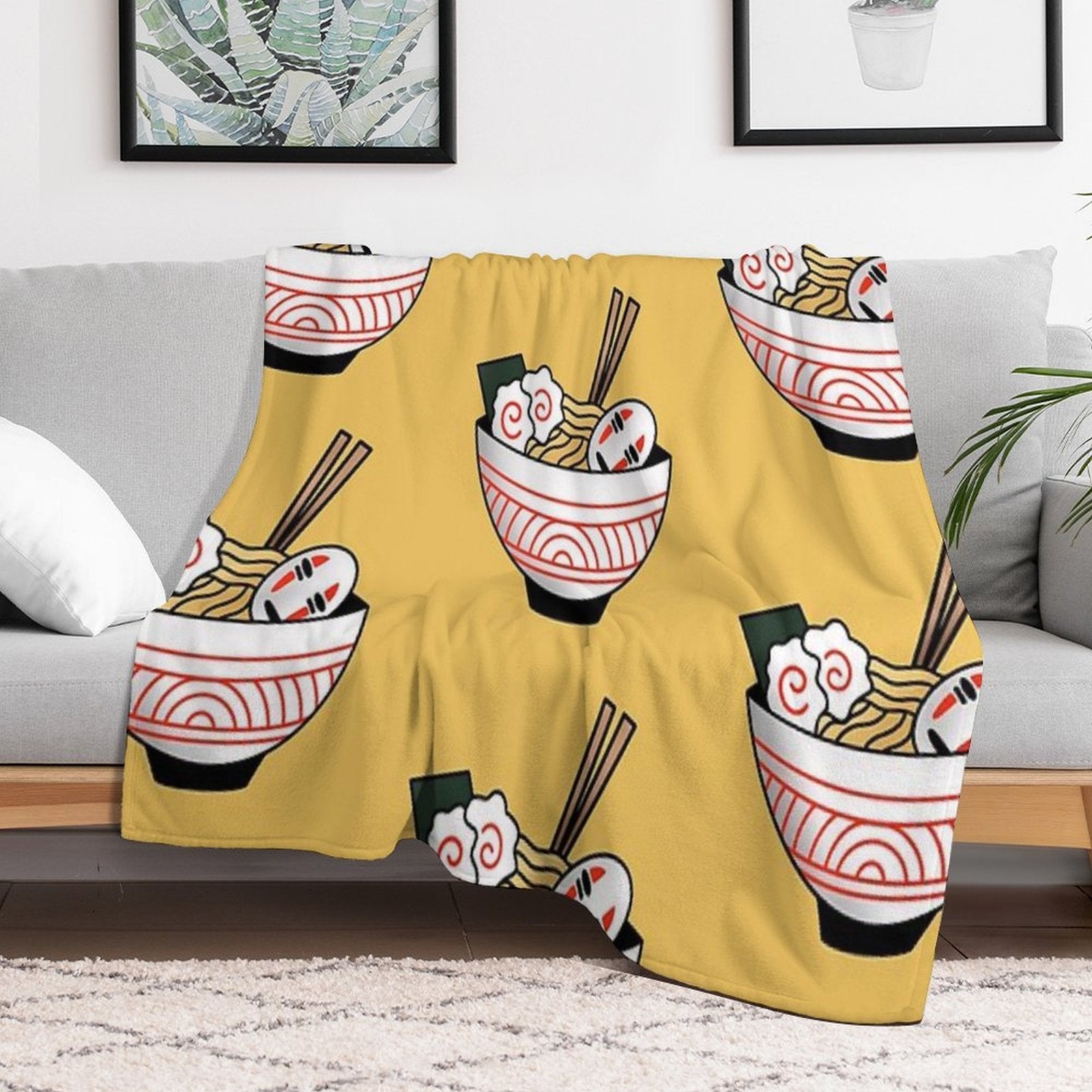 No Face Ramen Anti-pilling Throw Blanket