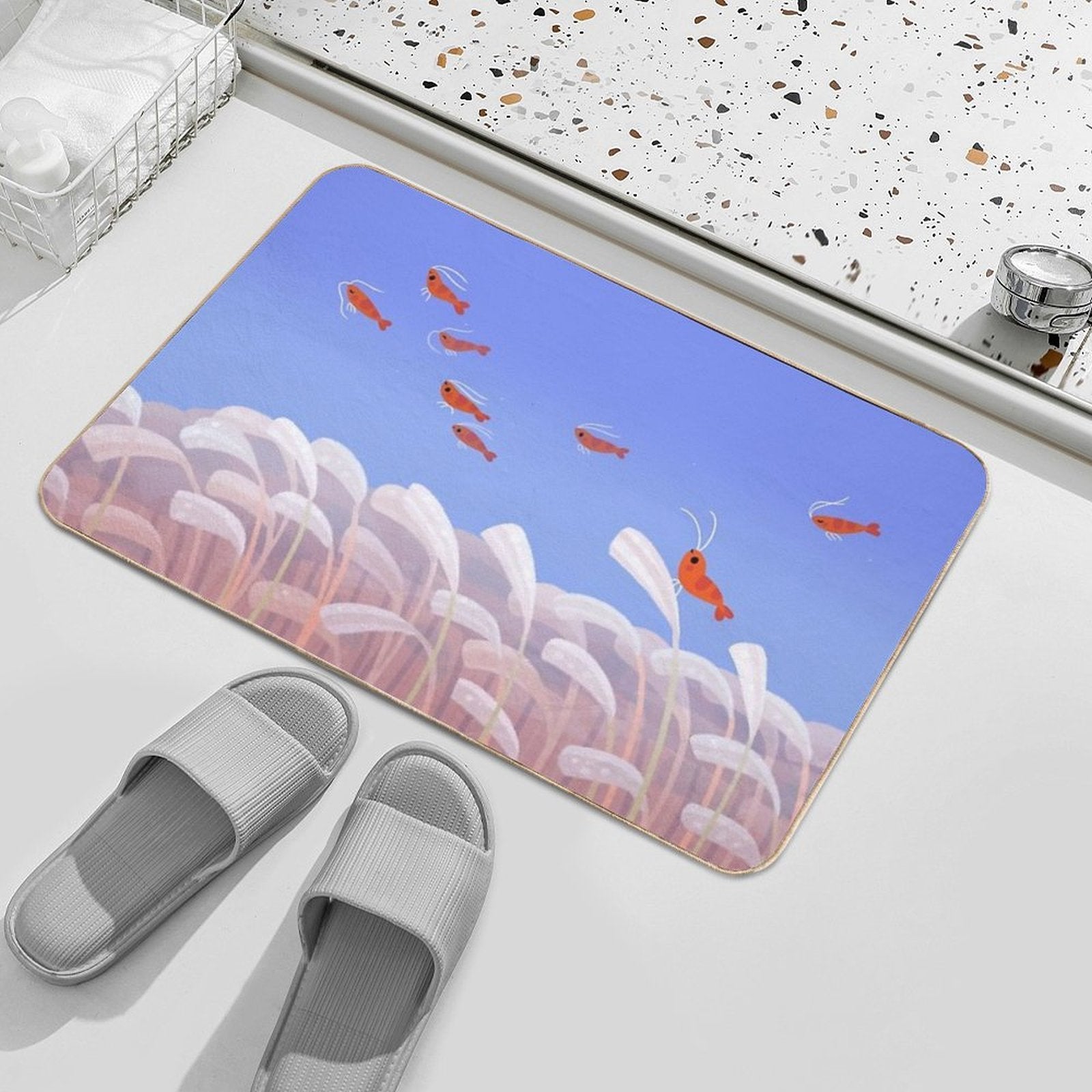 Flying Cherry Shrimp  Slip-Resistant Bath Mat