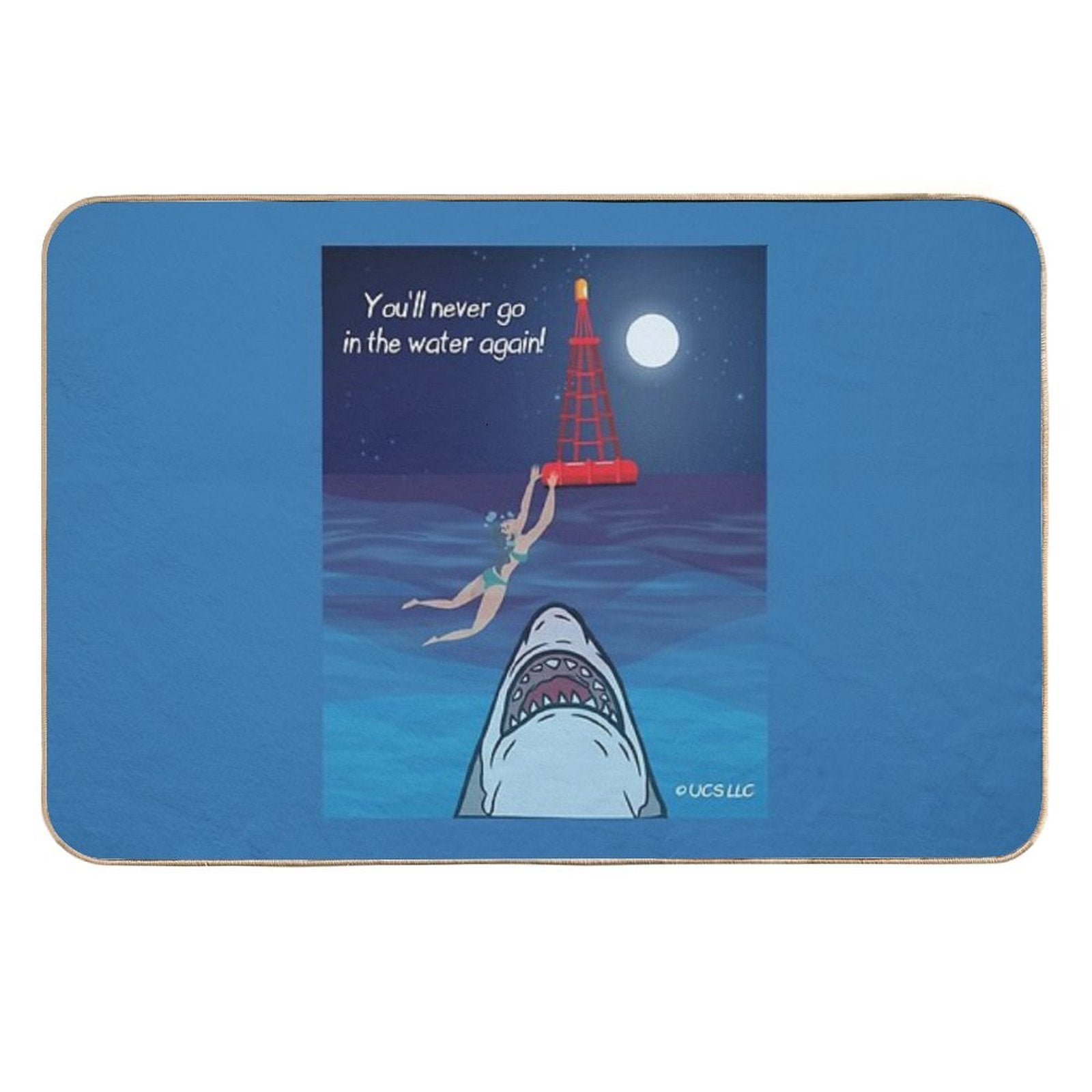 You'll Never Go in The Water Again! NBC Universal Jaws Fan Art  Eco-Friendly Bath Mat