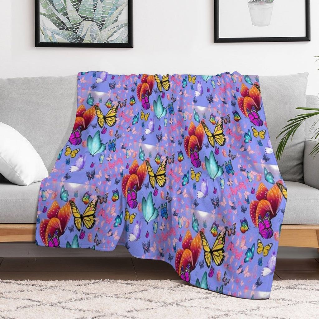 A Butterfly Is A Love Word Folded in Half Quick-dry Throw Blanket