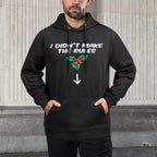 Christmas Mistletoe I Didnt Make The Rules Xmas Humor Men Kangaroo Pocket Hoodie