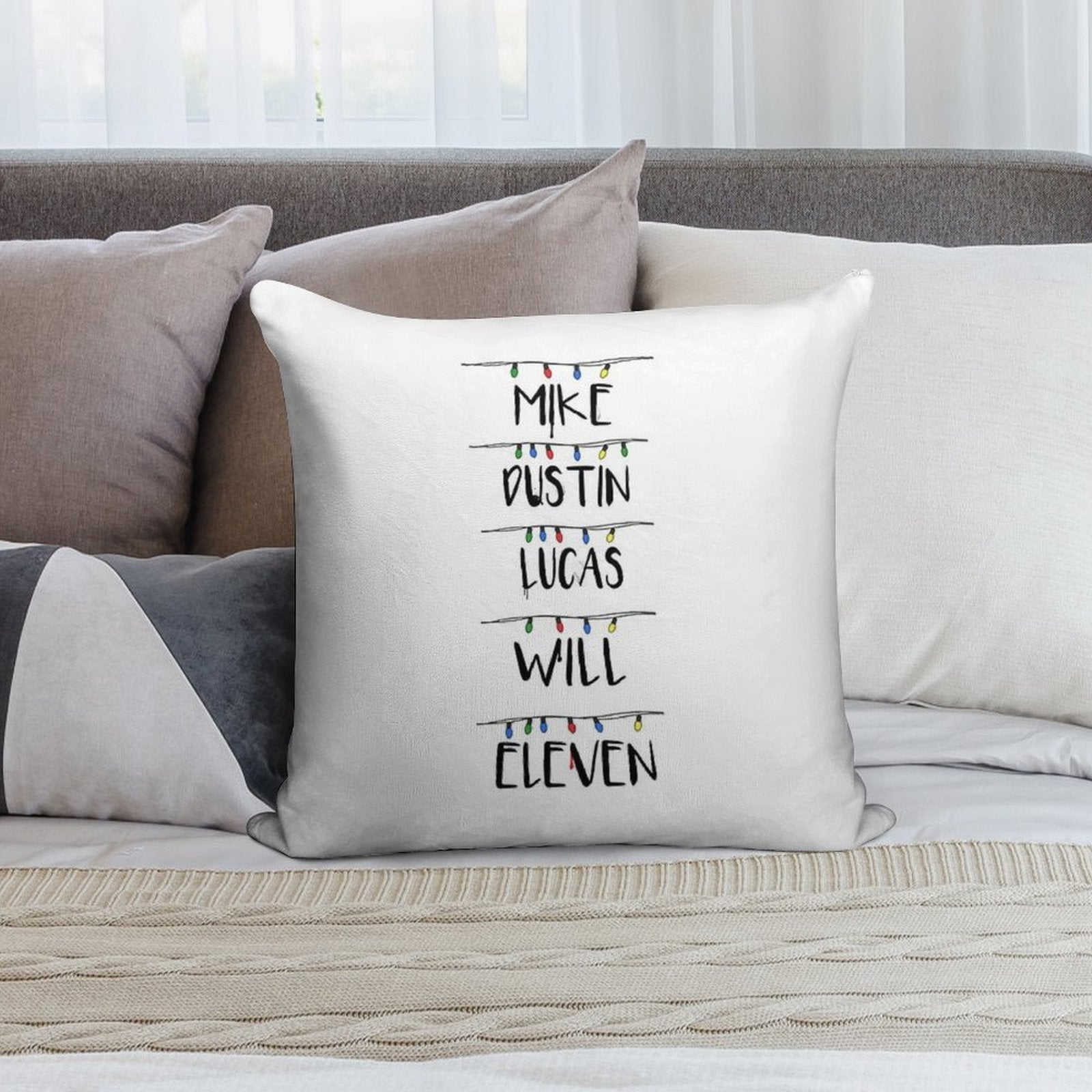 Stranger Things Soft Hidden Zipper Throw Pillow