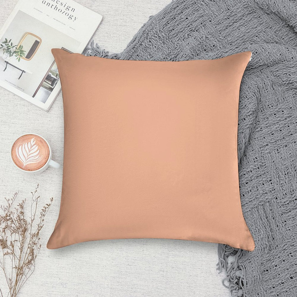 Peach-Orange Solid Color Soft Style Accent Throw Pillow