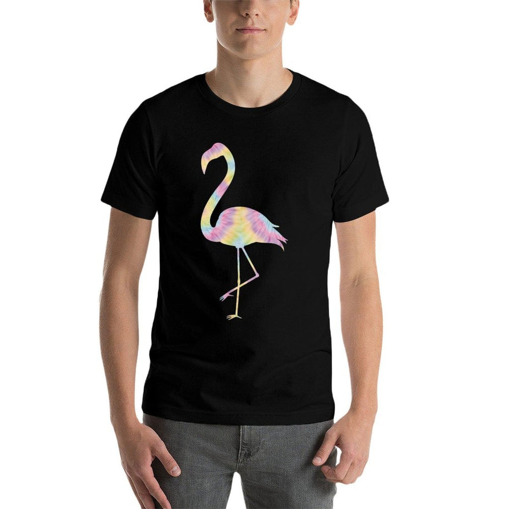 Flamingo Boho Tie Dye Hippie Retro  Soft T-Shirt