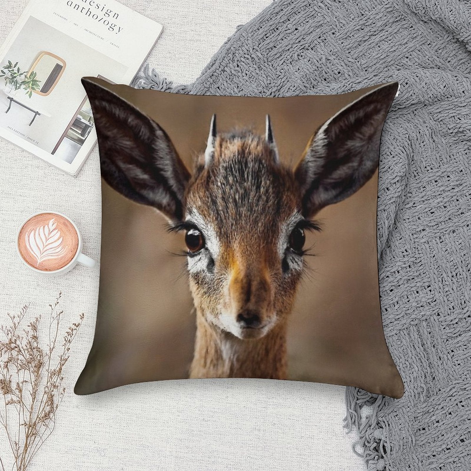Dik Dik- Smallst Antelope of South Africa Soft Anti-Pilling Throw Pillow