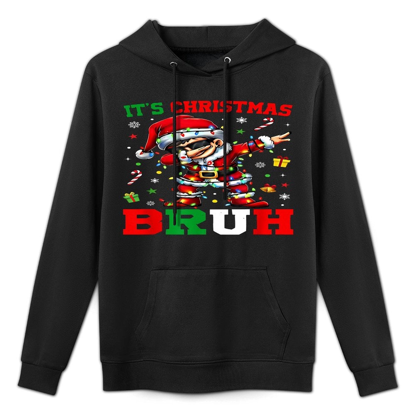 Its Christmas Bruh Dabbing Boy Kids Xmas Christmas Men Shape Retention Hoodie