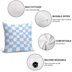 Hand Drawn Checkerboard Pattern (sky Bluewhite) Soft Home Decor Throw Pillow
