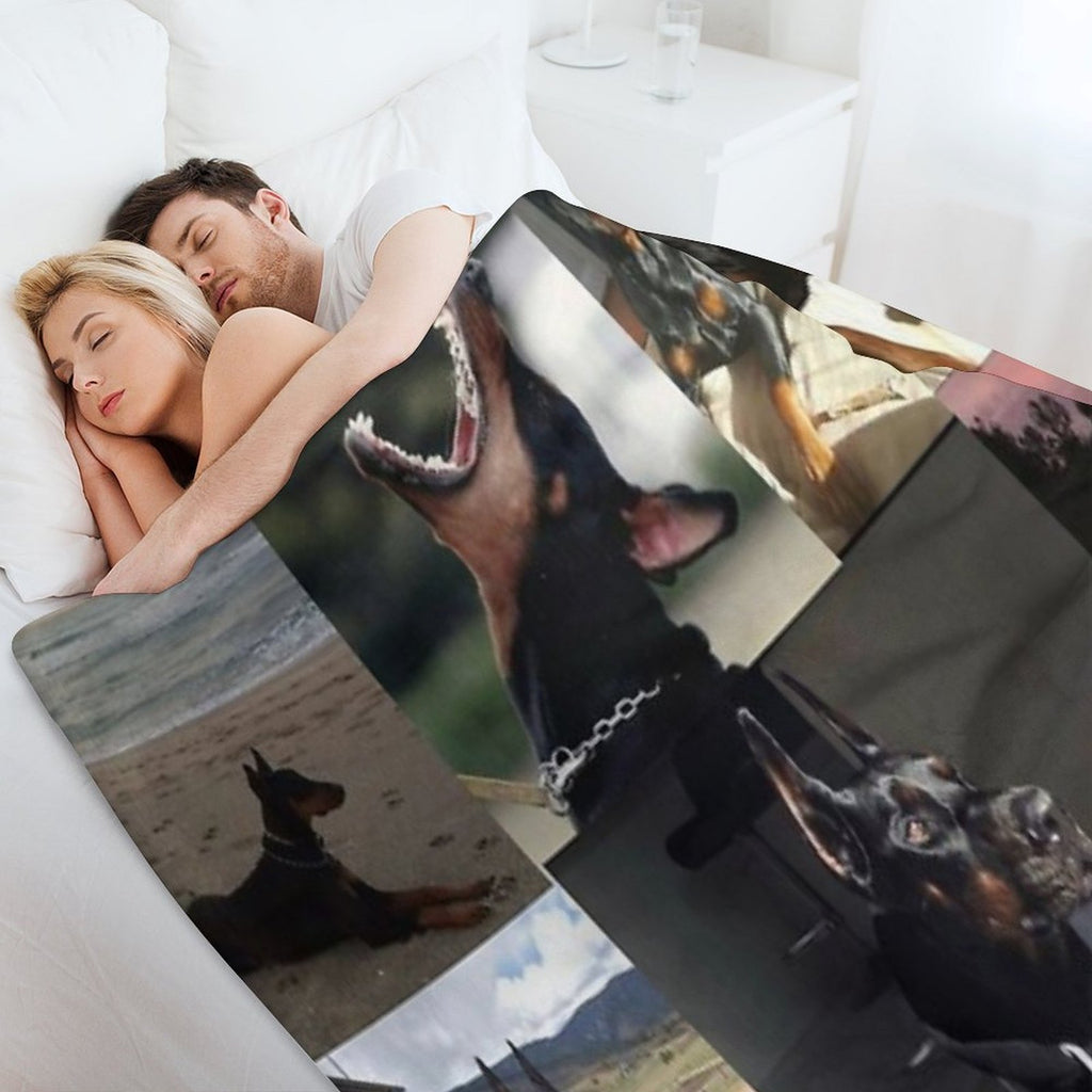 The Dobermann Collage Premium Throw Blanket