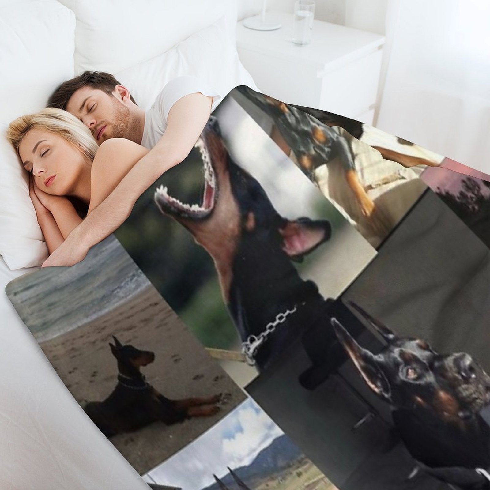 The Dobermann Collage Premium Throw Blanket