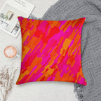 Hot Fuchsia Orange Soft Luxury Feel Throw Pillow