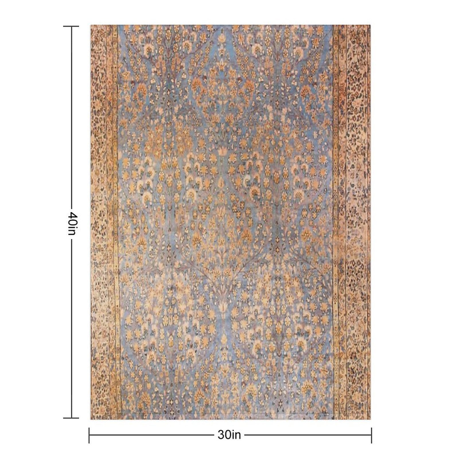 Antique Persian Kirman Rug Print Anti-pilling Throw Blanket