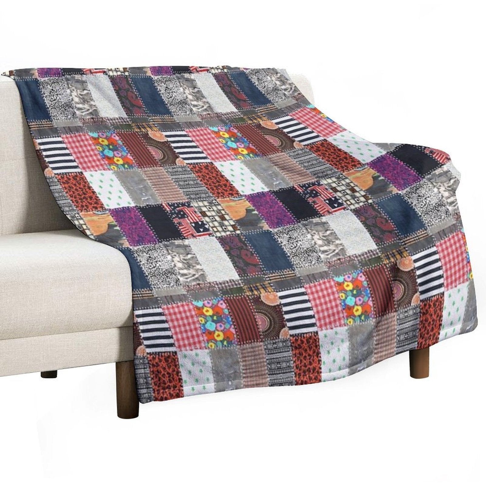 Patchwork Fabrics Premium Throw Blanket