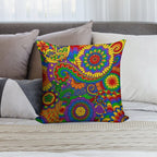 Happy Hippy Psychedelic Rainbow Design Soft Multiple Sizes Throw Pillow