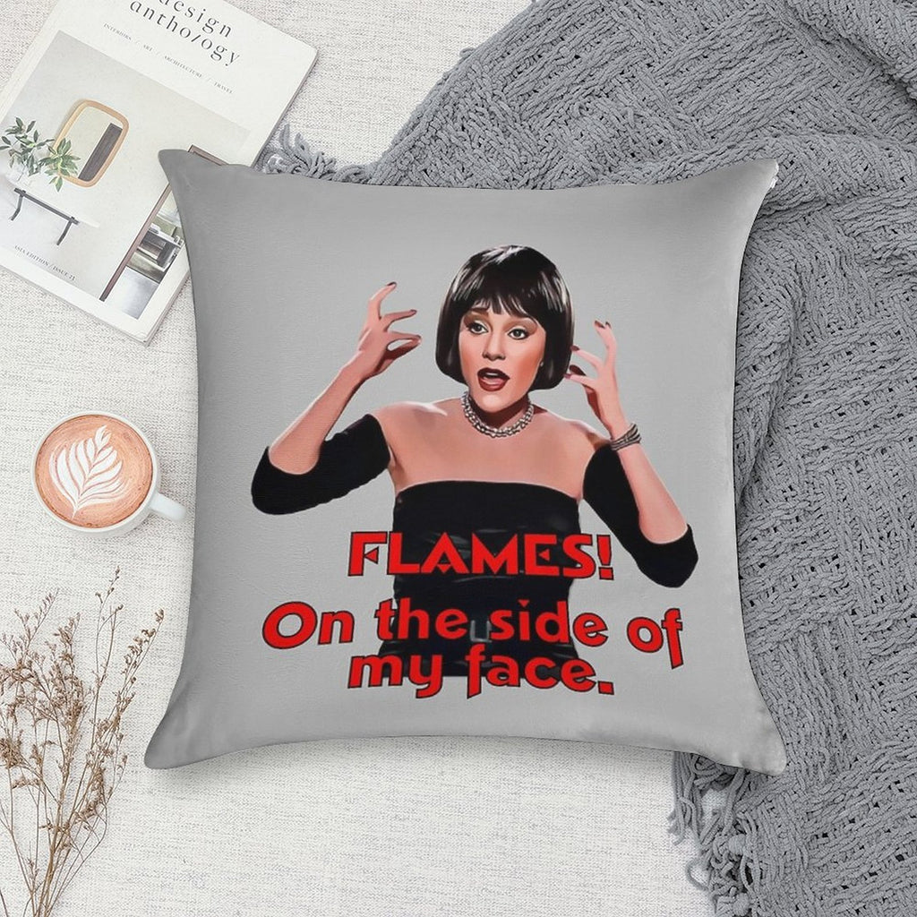 Flames! On The Side of My Face - Clue - Mrs. White Soft Luxury Feel Throw Pillow